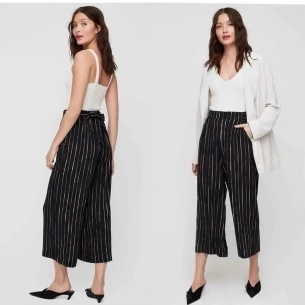 Aritzia Wilfred Tie-Front (Jallade) Trouser Pant -Black- like new!! - Sz 10